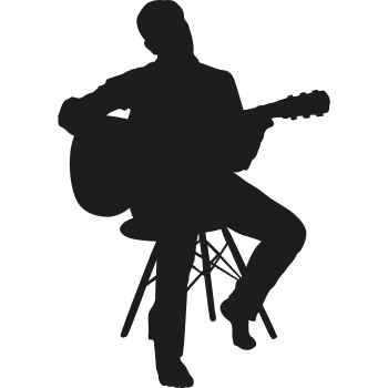 SP12967 Acoustic Guitar Player Sitting Silhouette Cardboard Cutout ...