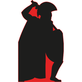 SP12977 Spartan Greek Roman Sword Shield Cape Feathered Helmet Silhouette Cardboard Cutout Standee Standup