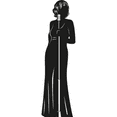 thumbnail image 1 of SP13049 Female Singer Singing Woman Jazz Easy Listening Pop Country Silhouette Cardboard Cutout Standee Standup, 1 of 1
