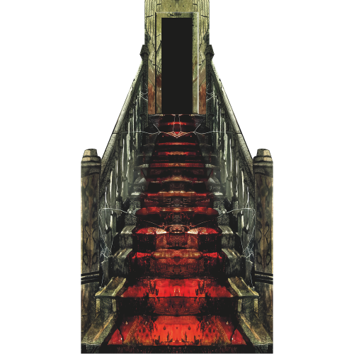 SP13121 Haunted Beast Castle Stair Case Red Carpet Hallway Cardboard