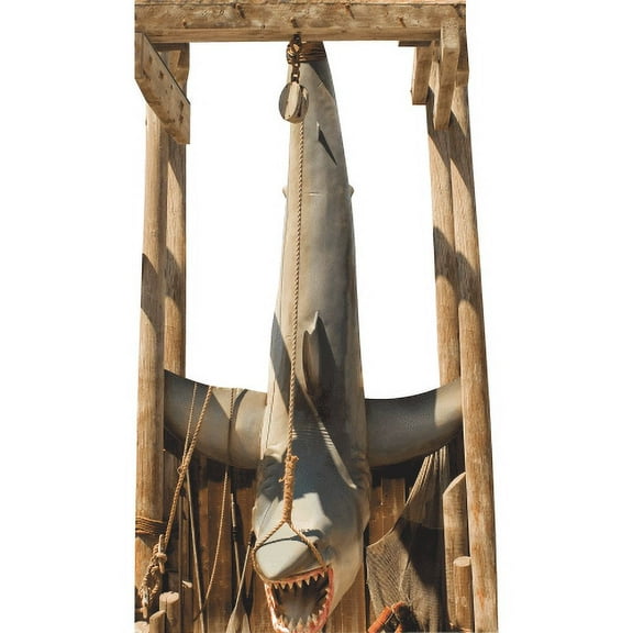 SP13125 Caught Hanging Shark Open Jaw Trophy Fishing Cardboard Cutout Standee Standup