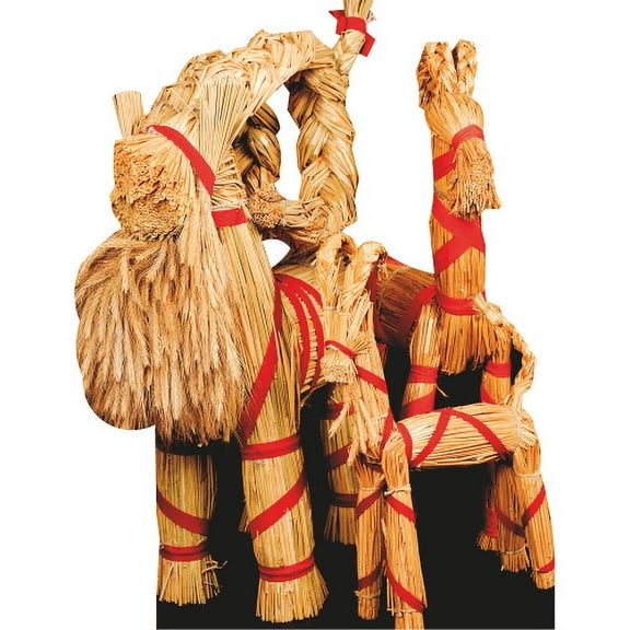 SP13179 Yule Pagan Straw Goat Family German Christmas New Year Cardboard Cutout Standee Standup