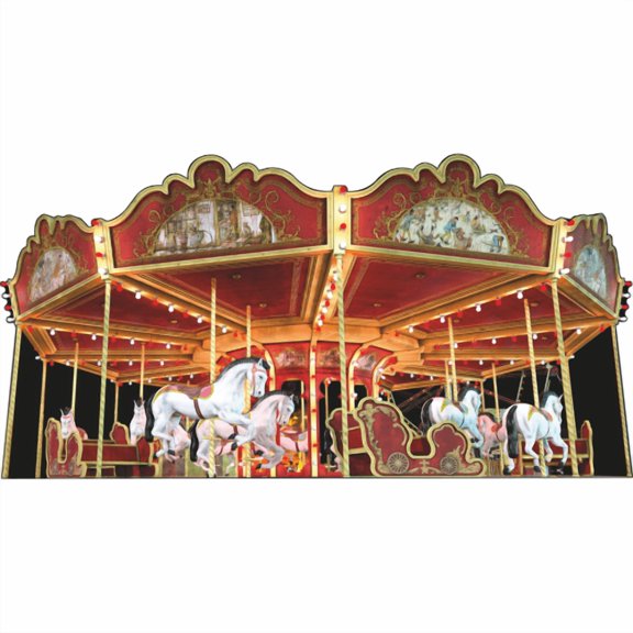 SP13236 Night Carnival Carousel Amusement Park Cardboard Cutout Standee Standup