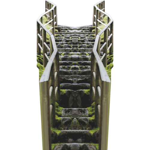 SP13334 Stone Stairway Through The Forest Prop Cardboard Cutout Standee Standup
