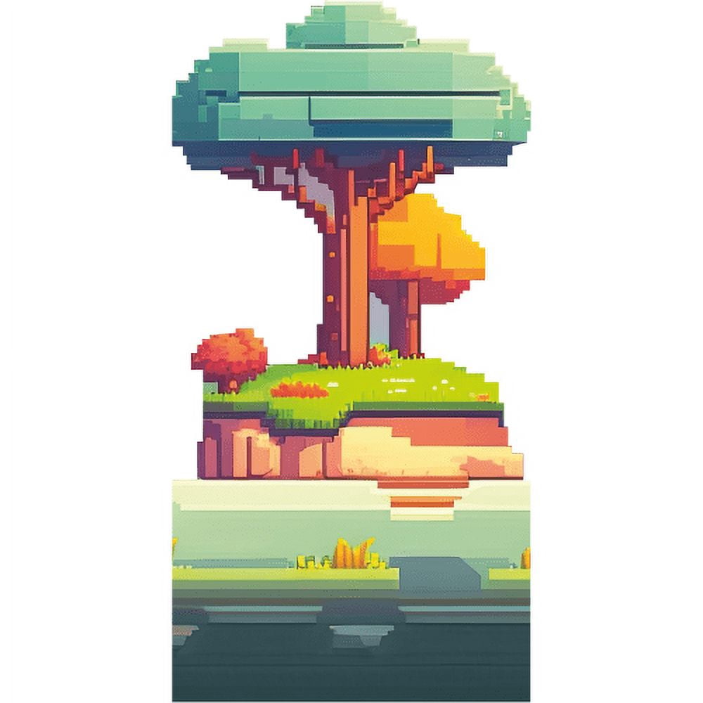 SP13377 Video Game 8 Bit Say Gold Genesis Mine Pixel Crafting Tree ...