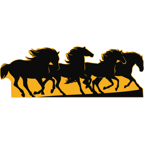 SP13385 Wild Mustang Horse Herd Running Silhouette Cardboard Cutout Standee Standup