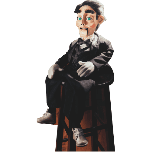 SP13391 Creepy Ventriloquist Doll Dummy Sitting Stool Cardboard Cutout Standee Standup