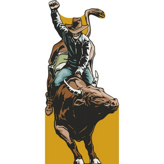 SP13427 Rodeo Western Texas Cowboy Riding Bull Cardboard Cutout Standee Standup