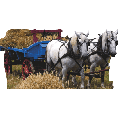 SP13431 Farm Hay Ride Wagon Horses Cardboard Cutout Standee Standup