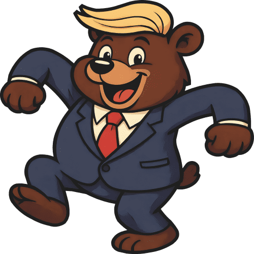 SP13480 Dancing Trump Cartoon Bear Cardboard Cutout Standee Standup