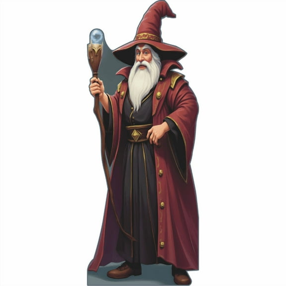 SP13491 Magic Wizard Merlin With Staff Cardboard Cutout Standee Standup