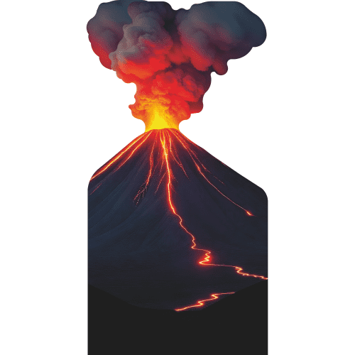 SP13496 Erupting Volcano Lava Magma Smoke Cardboard Cutout Standee Standup