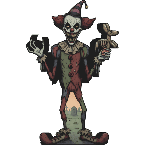 SP13562 Creepy Evil Scary Killer Halloween Clown Cardboard Cutout Standee Standup