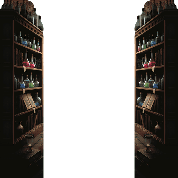 SP13619 Medieval Fantasy Wizard Shelf 2pack Magic Potions Poisons Alchemy Prop Cardboard Cutout Standee Standup