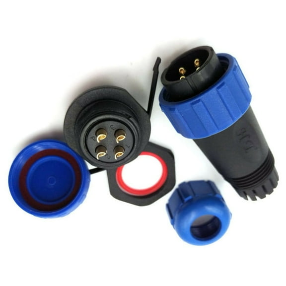 SP21 4Pin Waterproof Cable Connector for Machinery, IP67 Rated Power Plug