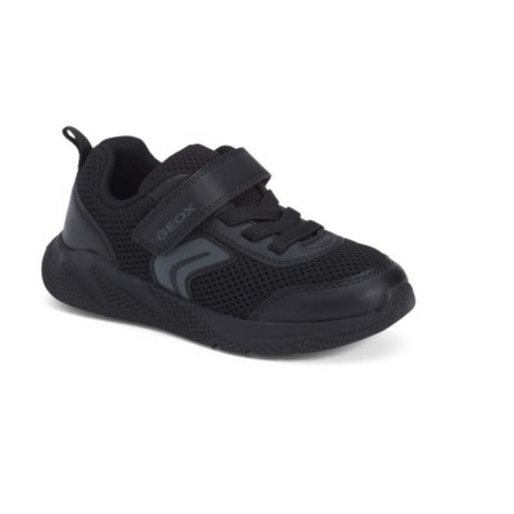 SP25 Geox J Sprintye Velcro Strap All Black Knitted Sneaker