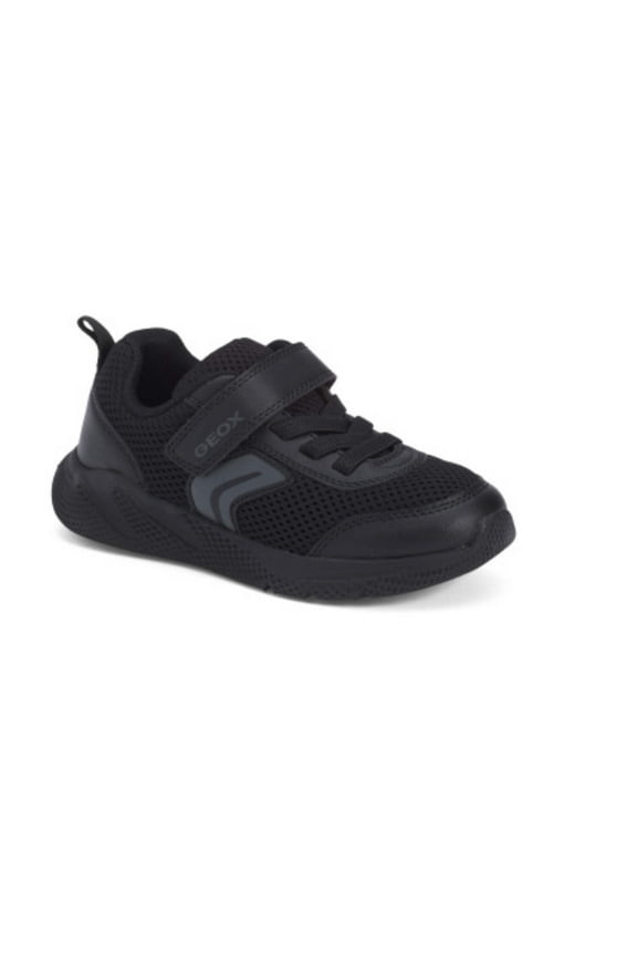 SP25 Geox J Sprintye Velcro Strap All Black Knitted Sneaker