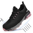 thumbnail image 1 of SPIEZ® Women's Composite Toe Safety Shoes,Breathable Non Slip Work Shoes,Lightweight Safety Sneakers with Air Cushion-Black Pink,Size 7.5, 1 of 12