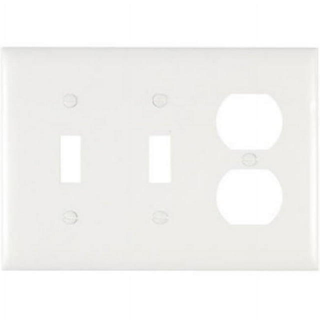 SP28WU 3 Gang 2 Toggle & 1 Duplex Openings Urea Wall Plate, White