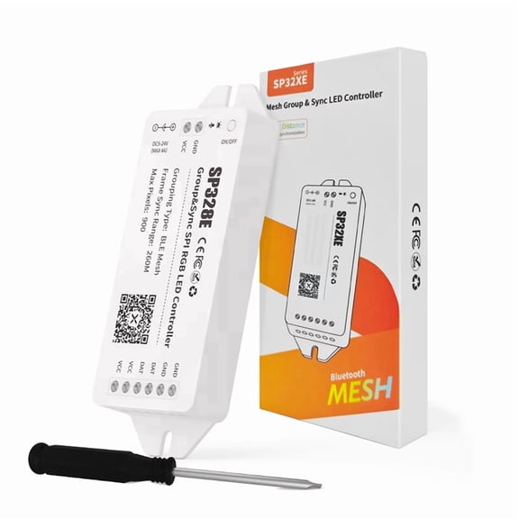 SP328E MESH Group SPI RGB LED Controller Wireless Signal Amplifier RGB Dimmer Mesh Bluetooth APP Signal Synchronization