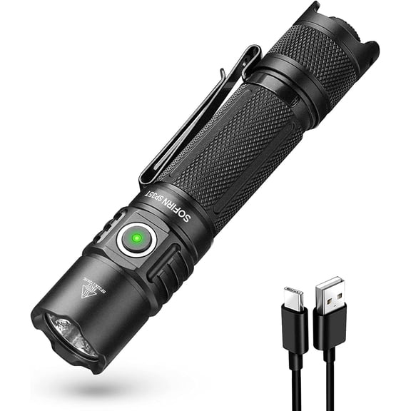 SP35T Tactical Flashlight, 3800 Lumens Super Bright Pocket LED Flashlight Rechargeable with Dual Switch, IPX8 Water Resistance, EDC Flashlight for Camping, Hiking, Emergency