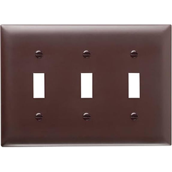 SP3U 3 Gang, 3 Toggle Openings Urea Wall Plate, Brown