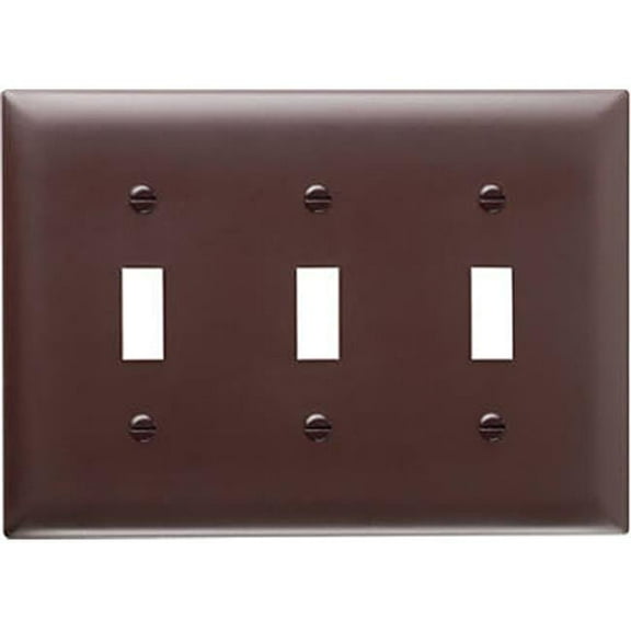 SP3U 3 Gang, 3 Toggle Openings Urea Wall Plate, Brown