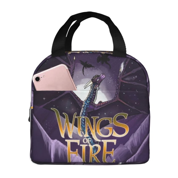 Wings Dragon Fire Lunch Bag Insulated Lunch Box Reusable Cooler Cartoon Lunch Tote Bag Picnic Travel Office