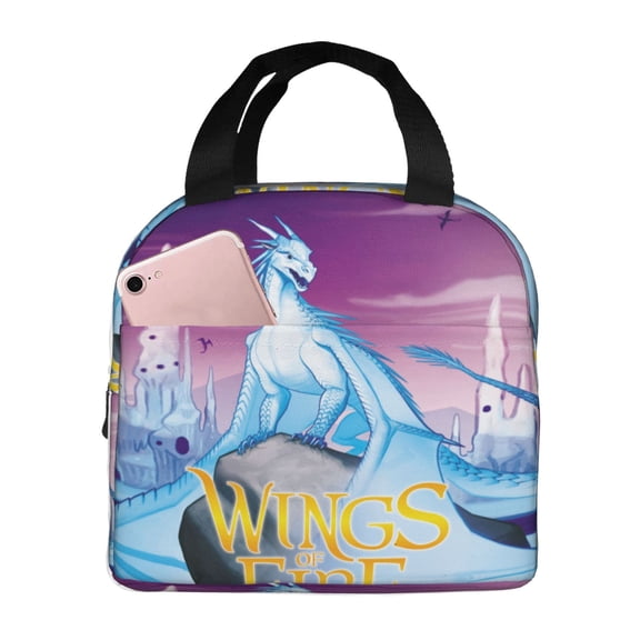 Wings Dragon Fire Lunch Bag Insulated Lunch Box Reusable Cooler Cartoon Lunch Tote Bag Picnic Travel Office