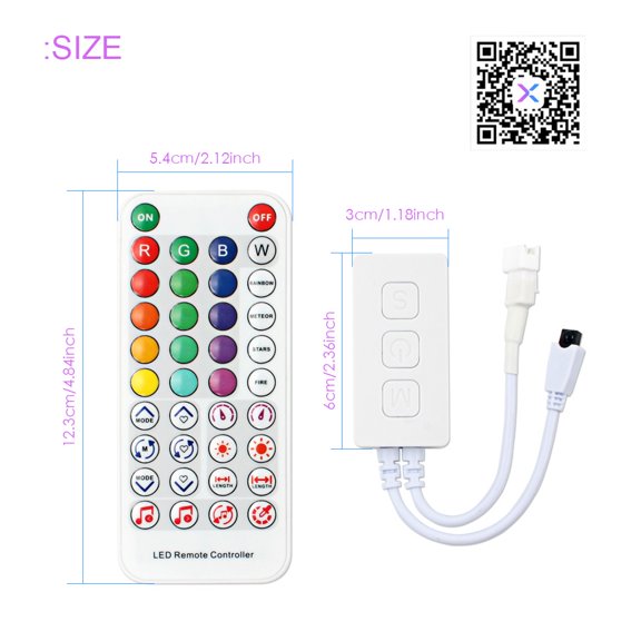 SP611E RF Addressable RGB LED Controller 5-24V 600 Pixels APP Music Dimmer