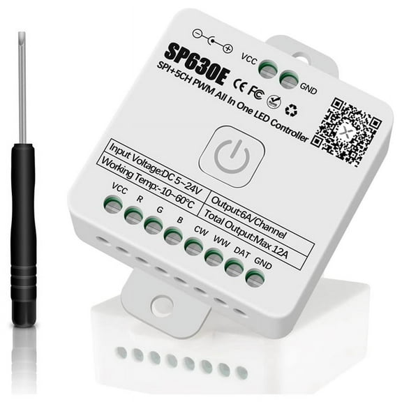 SP630E Bluetooh LED Controller Support PWM Single Color CCT RGB RGBW RGBCCT and SPI TTL IC Chip Light
