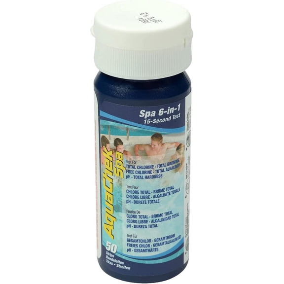 SPA 6-in-1 Test Strips - Spa Test Strips for Total Bromine, Total Chlorine, Free Chlorine, pH, Total Alkalinity, and Total Hardness - Professional Water Quality Testing Kit (50 Strips)