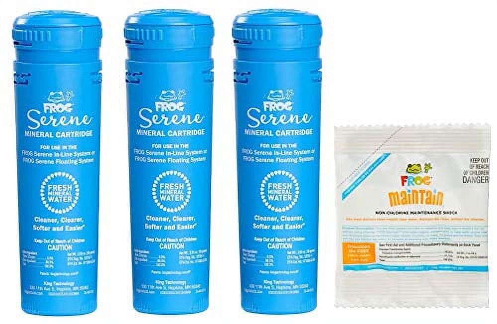 SPA FROG Serene Mineral Cartridge King Technology 01-14-3812 Replacement with Bonus Frog Maintain Non-Chlorine Shock (3-Pack)