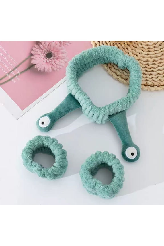 SPA Hair Band, Headband for Washing Face, Snail Headbands for Washing Face, Plush Elastic Coral Fleece Hair Band(Q)