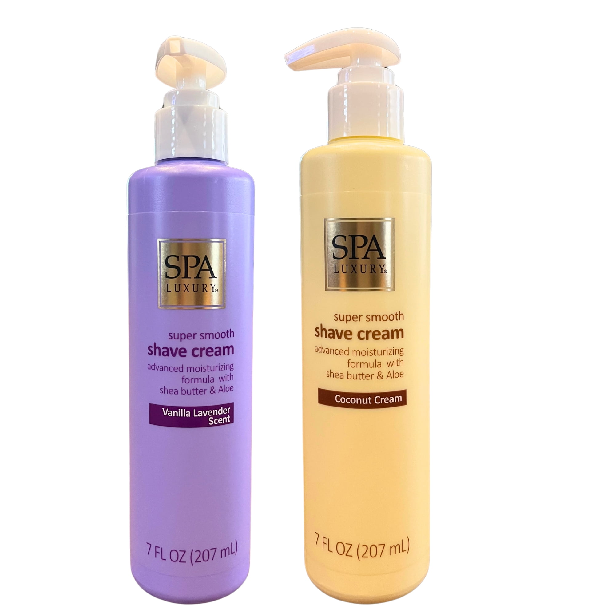 SPA LUXURY Super Smooth Shave Cream with Shea Butter, Coconut Cream & Vanilla Lavender, 7 oz (2-Pack) | For Women
