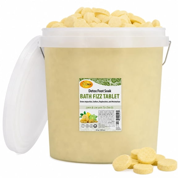 SPA REDI - Bath Fizz Tablets - Lemon Scented - 2500 Tablets - 3 Gal Pail