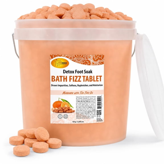 SPA REDI - Bath Fizz Tablets - Mandarin Scented - 2500 Tablets - 3 Gal Pail