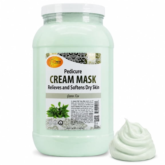 SPA REDI - Body and Foot Cream Mask, Green Tea, 128 Oz - Pedicure Massage for Tired Feet and Body, Hydrating, Fresh Skin - Infused with Hyaluronic Acid, Amino Acids, Panthenol, Comfrey Extract