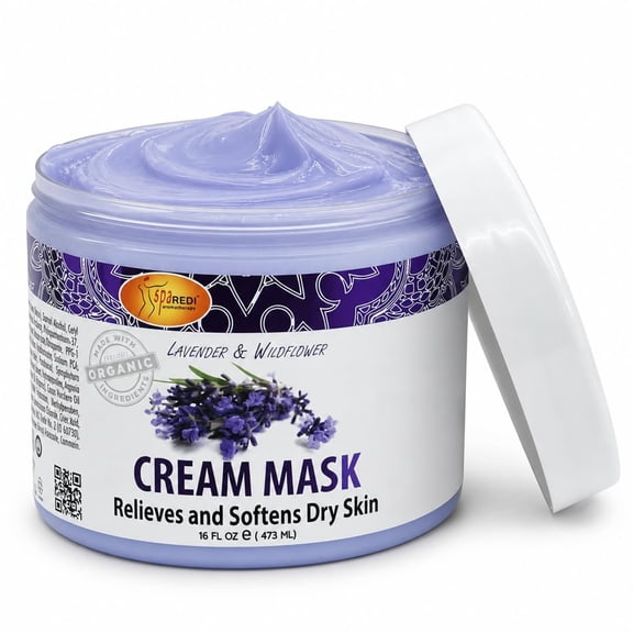 SPA REDI - Body and Foot Cream Mask, Lavender and Wildflower, 16 Oz - Pedicure Massage for Tired Feet and Body, Hydrating, Fresh Skin - Infused with Hyaluronic Acid, Amino Acids, Panthenol