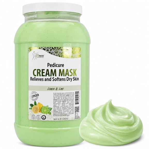 SPA REDI - Body and Foot Cream Mask, Lemon, 128 Oz - Pedicure Massage for Tired Feet and Body, Hydrating, Fresh Skin - Infused with Hyaluronic Acid, Amino Acids, Panthenol, Comfrey Extract