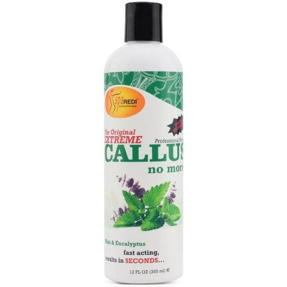 SPA REDI - Callus Remover for Feet Gel, Mint and Eucalyptus, 12 Oz - Professional Pedicure Foot Care - Removes Toughest Calluses in Seconds and Smooths Dry Cracked Heels