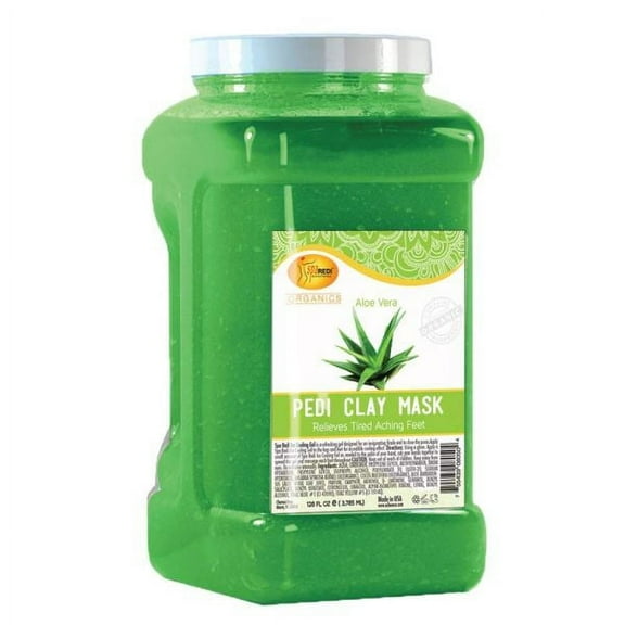 SPA REDI - Clay Mask, Aloe Vera, 128 Oz - Pedicure and Body Deep Cleansing, Skin Pore Purifying, Detoxifying and Hydrating - Natural Bentonite Clay, Infused with, Amino Acids