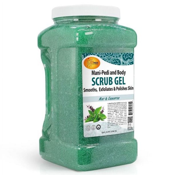SPA REDI Exfoliating Scrub Pumice Gel, Mint and Eucalyptus, 128 Oz
