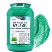 SPA REDI - Exfoliating Scrub Pumice Gel, Mint and Eucalyptus, 128 Oz - Manicure, Pedicure and Body Exfoliator Infused with Hyaluronic Acid, Amino Acids, Panthenol and Comfrey Extract