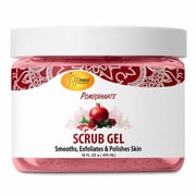 SPA REDI   Exfoliating Scrub Pumice Gel, Pomegranate, 16 oz - Manicure, Pedicure and Body Exfoliator Infused with Hyaluronic Acid, Amino Acids, Panthenol and Comfrey Extract