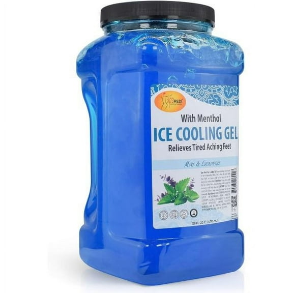 SPA REDI - Massage Cooling Gel for Pedicure, With Menthol, Peppermint Extract - Professional Strength Pedicure Foot and Leg Ice Cooling Gel Massage Therapy (Mint and Eucalyptus, 1 Gallon)