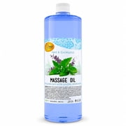 SPA REDI - Massage Oil, Mint Eucalyptus, 32 Oz - Professional Full Body Massage Therapy, Manicure, Pedicure - Relax Sore Muscles and Repair Dry Skin, Enhanced with High Absorption Oils and Vitamin E