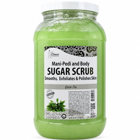 SPA REDI - Sugar Body Scrub, Green Tea, 128 Oz - Exfoliating, Moisturizing, Hydrating and Nourishing, Glow, Polish, Smooth and Fresh Skin - Body Exfoliator