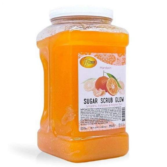 SPA REDI - Sugar Body Scrub, Mandarin, 128 Oz, Exfoliating, Moisturizing, Hydrating and Nourishing, Glow, Polish, Smooth and Fresh Skin - Body Exfoliator