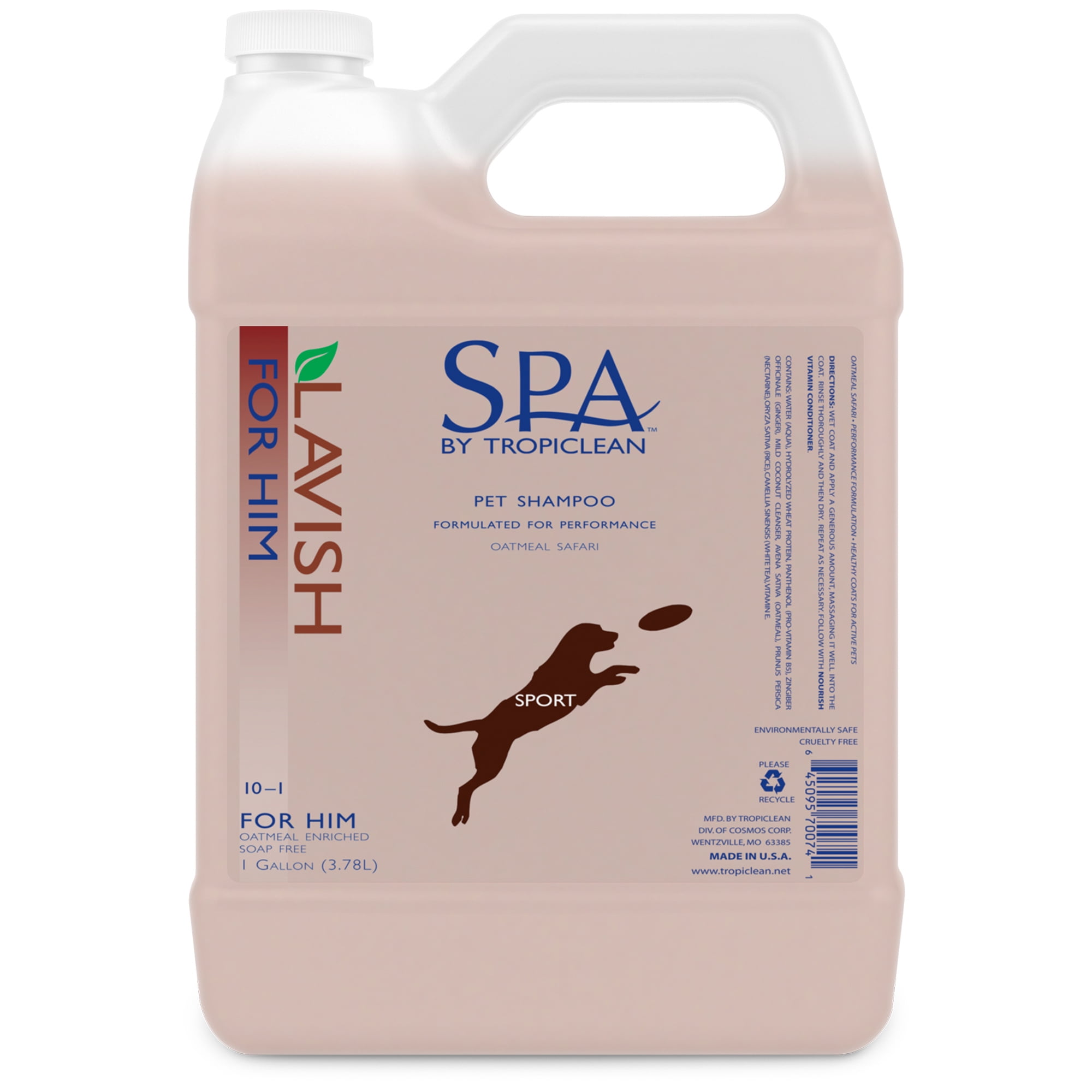 SPA by TropiClean Lavish For Him Shampoo for Pets, 1 gal